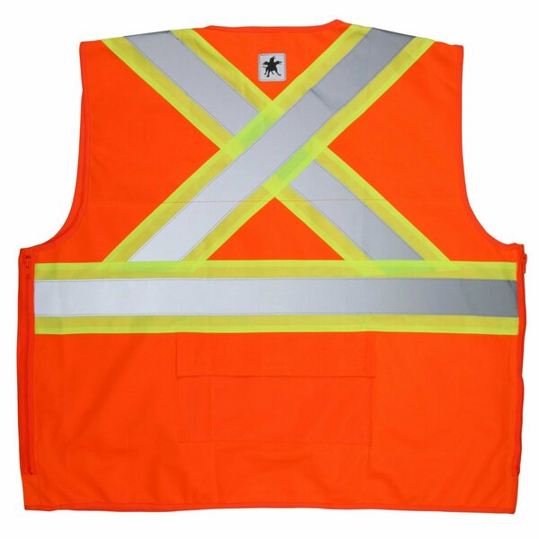 Mcr Safety Garments, CSA, Survey Pocket, Orange Silv/Lime M SURVCS2POM